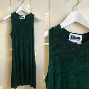 Vintage 90's sparkly green flowy dress